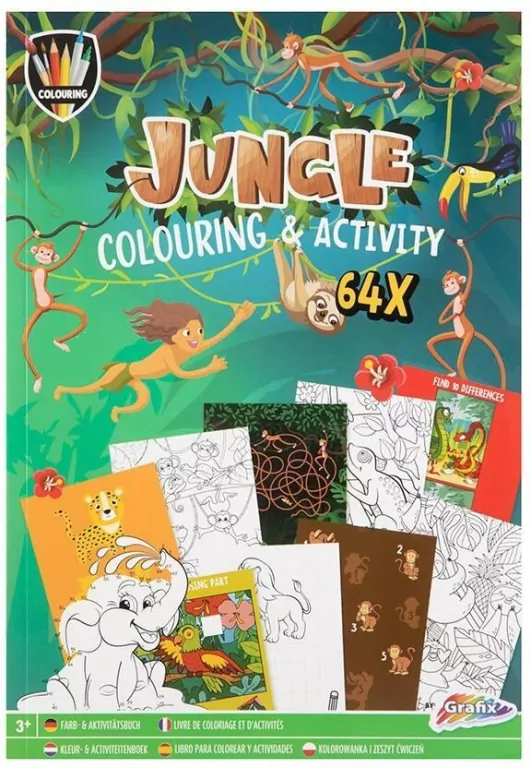 Kolorowanka & Activity Book A4 dżungla, 64 strony - tantis.pl