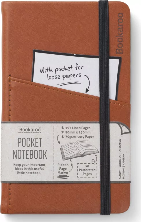 Bookaroo Notatnik Journal Pocket A6. Brązowy - tantis.pl
