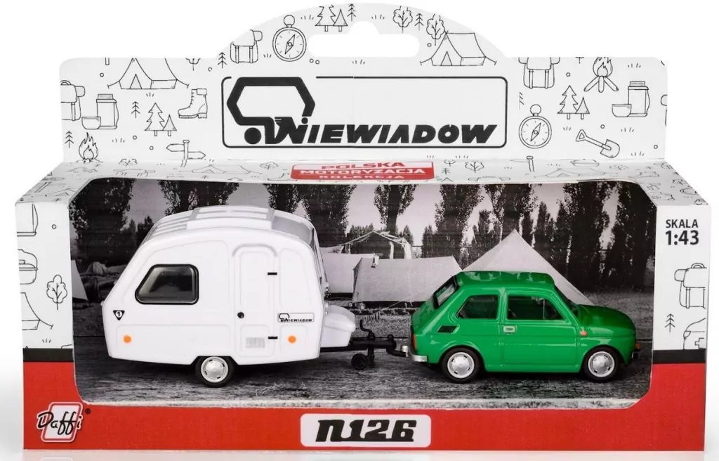 Fiat 126p + przyczepa Niewiadów Kemping zielony - tantis.pl