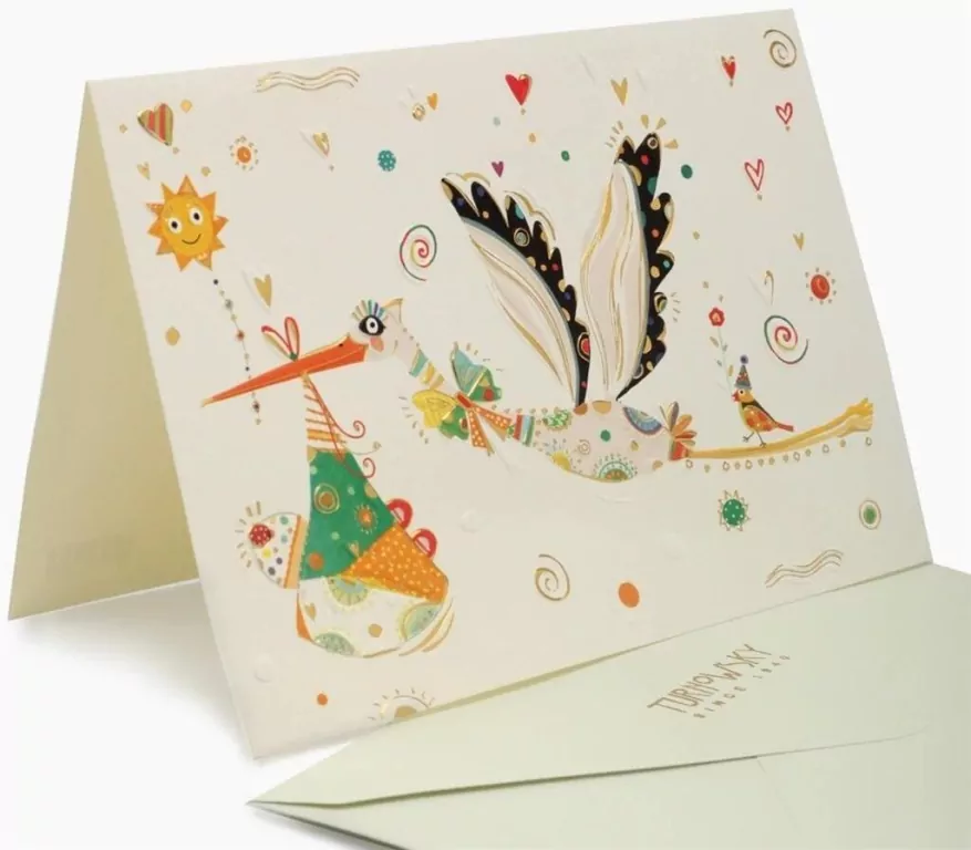 Karnet B6 + koperta: Narodziny Bocian - tantis.pl