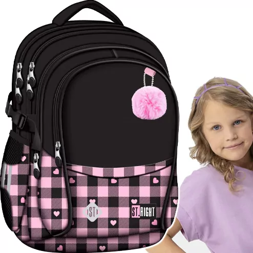 Plecak 4 komorowy BP1 Pink Checkered - tantis.pl