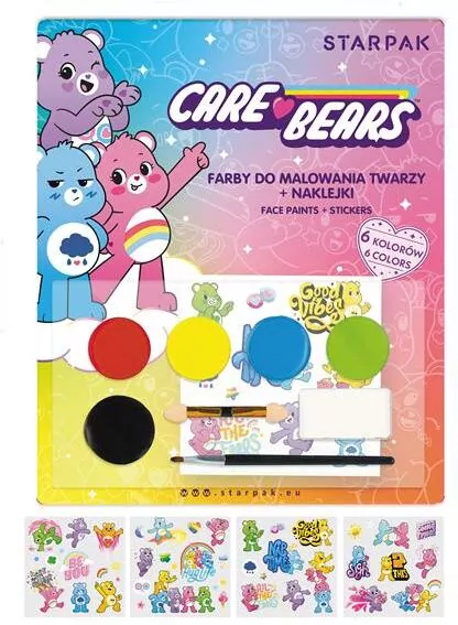 Farby do malowania twarzy z naklejkami. Care Bears - tantis.pl