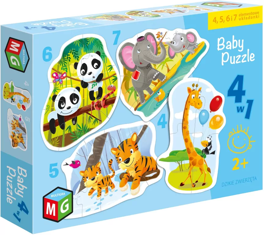 Baby Puzzle 4w1. Dzikie zwierzęta - tantis.pl