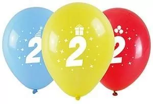 Balony 28cm z nadrukiem. Cyfra 2 - tantis.pl