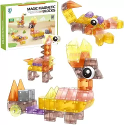 Klocki magnetyczne zwierzęta 68el
