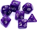 Komplet kości RPG. Fioletowe. Perłowe. REBEL - tantis.pl