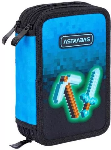 Piórnik Jumbo potrójny z wyp. Blue Pixel ASTRA - tantis.pl