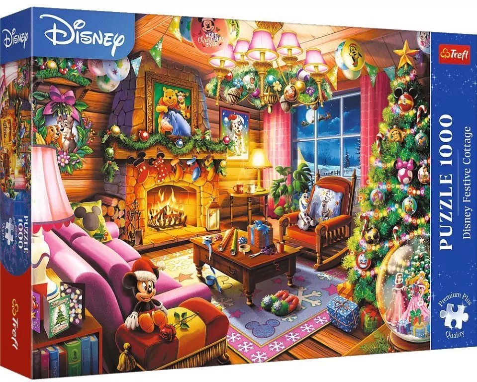 Puzzle 1000 Świąteczna chatka Disney TREFL - tantis.pl