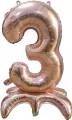 Balon foliowy stojący 3 rose gold 81cm - tantis.pl