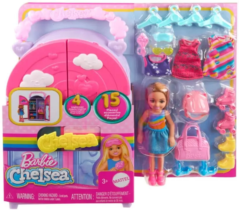 Zestaw z lalką Barbie Chelsea + 15 akcesoriów - tantis.pl