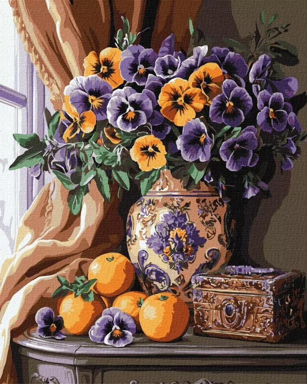 Malowanie po numerach - Luksusowe bratki 40x50cm - tantis.pl