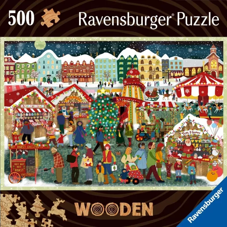 Puzzle drewniane 500 Jarmark świąteczny - tantis.pl