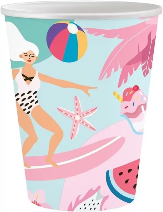 Kubeczki papierowe Summer - Let's Party 250ml - tantis.pl