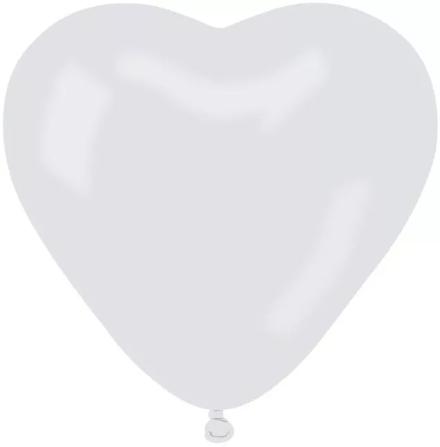 Balony Gemar pastelowe serca białe 15cm - tantis.pl