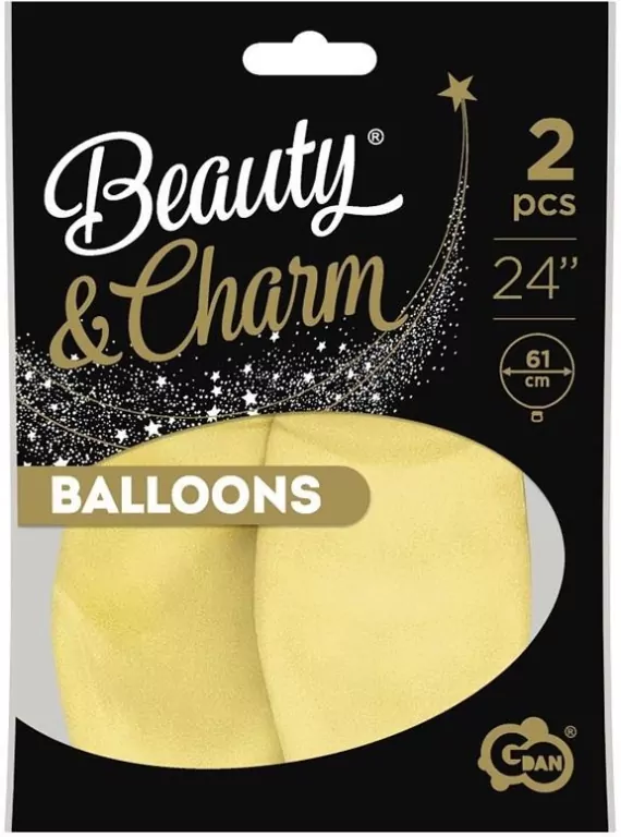 Balony Beauty&Charm makaronowe waniliowe 61cm 2szt - tantis.pl