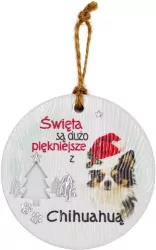 Zawieszka ceramiczna Boże Narodzenie Chihuahua