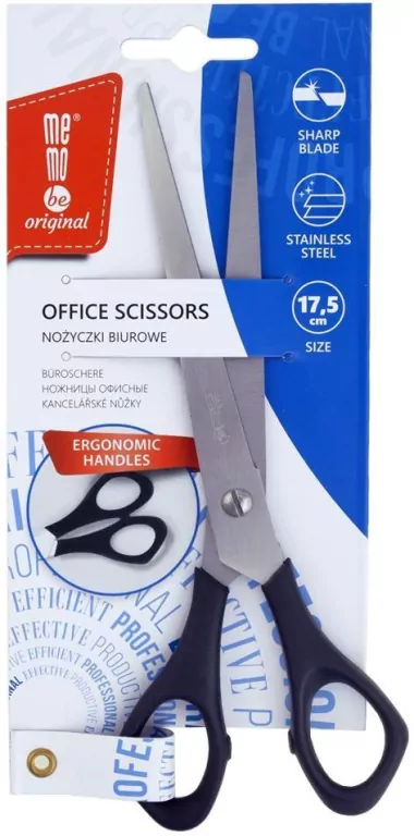 Nożyczki biurowe 17,5cm czarne MemoBe - tantis.pl
