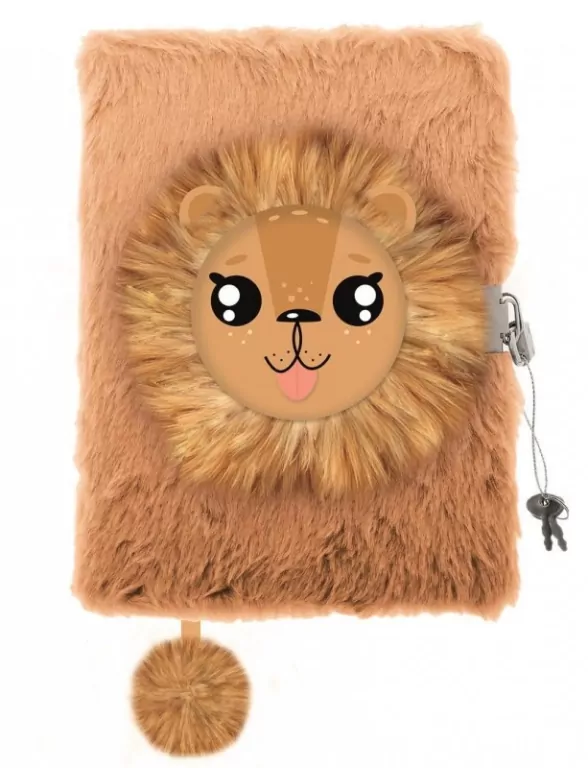 Pamiętnik z kłódką 3D włochacz LION A5, 96 kartek - tantis.pl