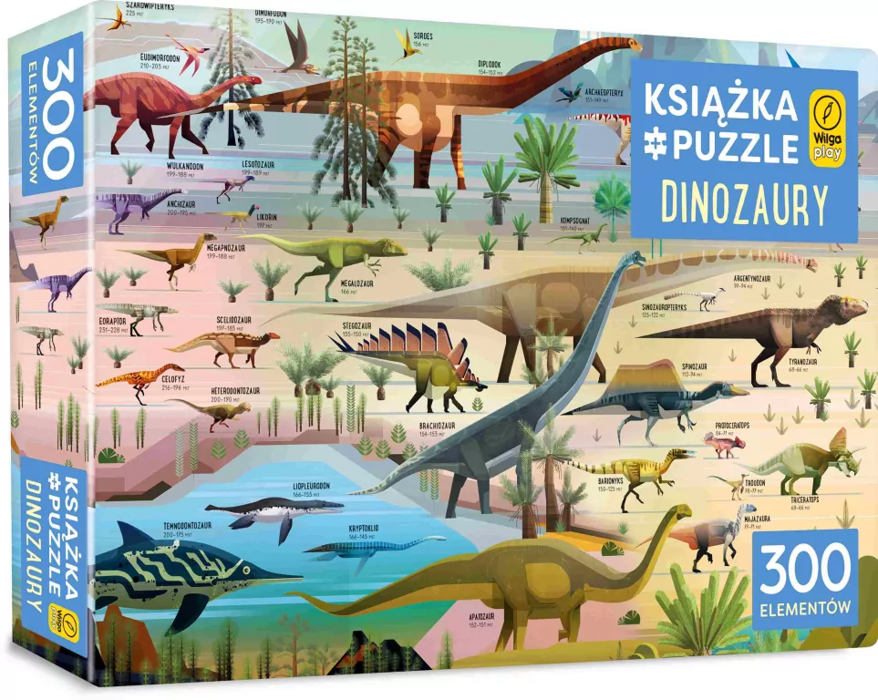 Książka i puzzle Dinozaury 300 elementów - tantis.pl