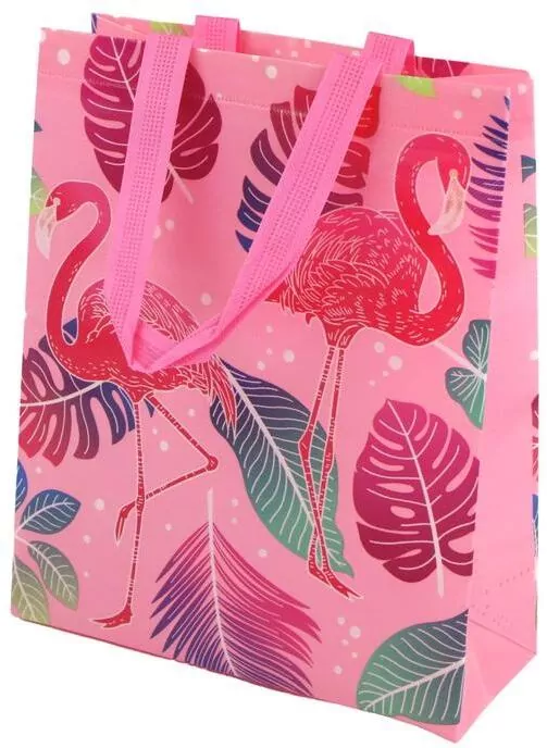 Torba prezentowa Flamingi różowa 30,5x24,5x10cm - tantis.pl