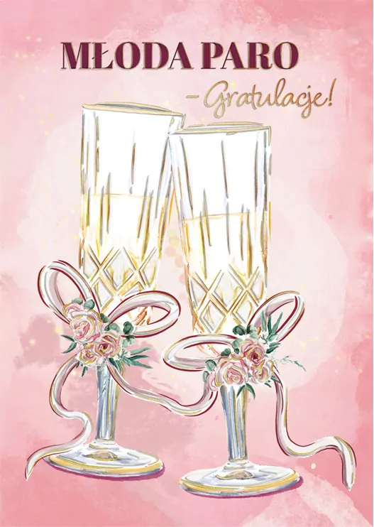 Karnet B6 Ślub z kieszonką - Kieliszki - tantis.pl