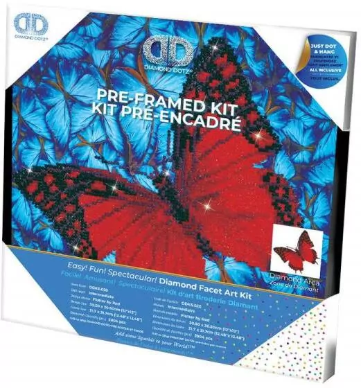 Diamond Dotz Adults Flutter By Red z ramką - tantis.pl