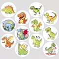 Naklejki papierowe na taśmie Dinozaury 500szt - tantis.pl
