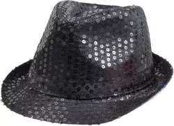 Kapelusz czarny cekinowy