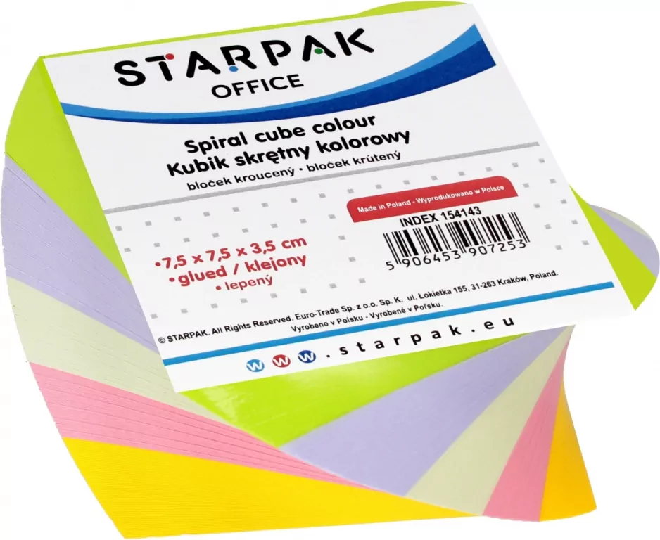 Kubik plastikowy kolorowy 75x75x40mm - tantis.pl