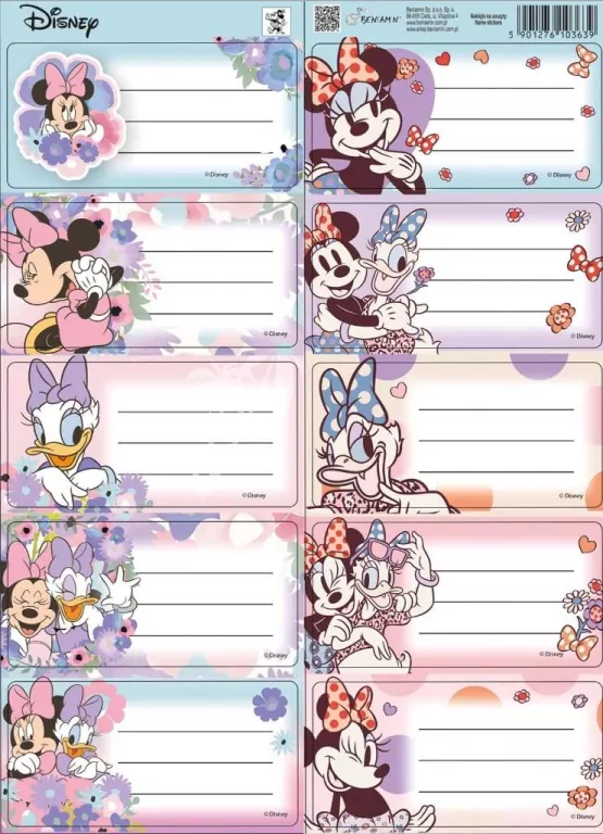Naklejki na zeszyty pasek Minnie mouse - tantis.pl