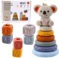 Klocki sensoryczne miękkie piramida koala 13el - tantis.pl