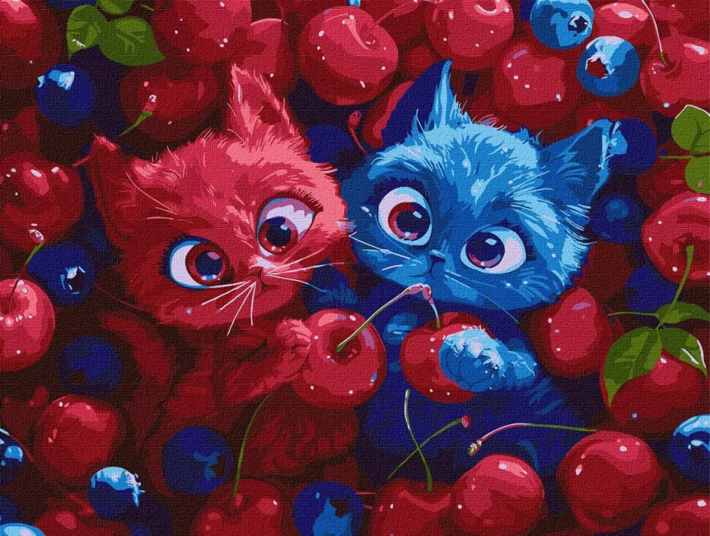 Malowanie po numerach - Puszyste jagody 30x40cm - tantis.pl