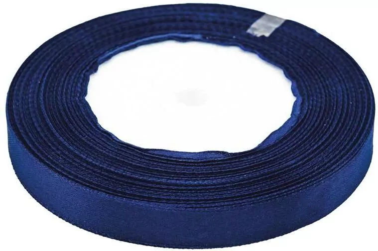 Wstążka satynowa granatowa 12mmx32m - tantis.pl