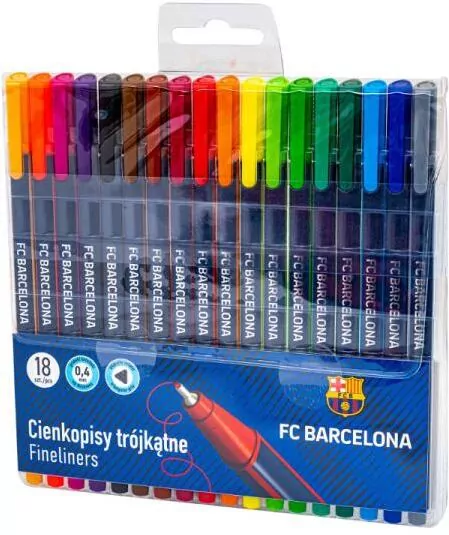 Cienkopisy trójkątne 0,4 mm FC Barcelona 18kol - tantis.pl