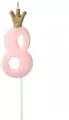 Świeczka 8. Jasny różowy 9,5cm - tantis.pl