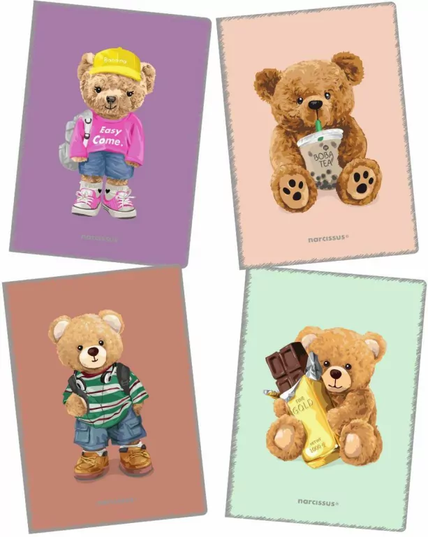 Zeszyt A4 60k.kratka PP Teddies 1szt.mix - tantis.pl