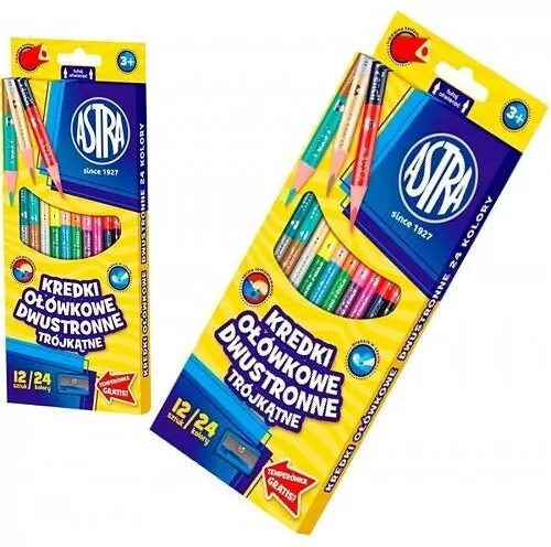 Kredki ołówkowe dwustronne. 24 kolory - tantis.pl