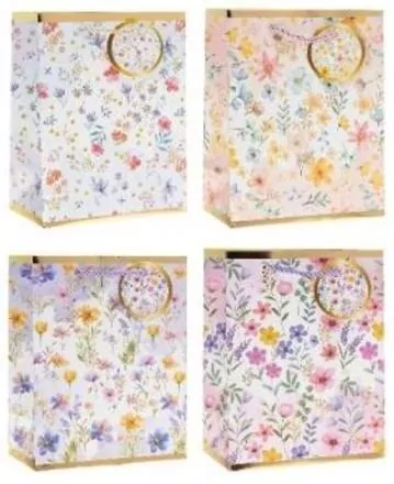 Torebka prezentowa 26x32x10cm Kwiaty MIX - tantis.pl