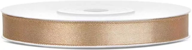 Tasiemka satynowa. Jasne złoto 6mm/25m - tantis.pl