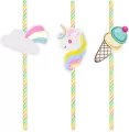 Słomki Unicorn 19,5m 6szt PARTY GO - tantis.pl