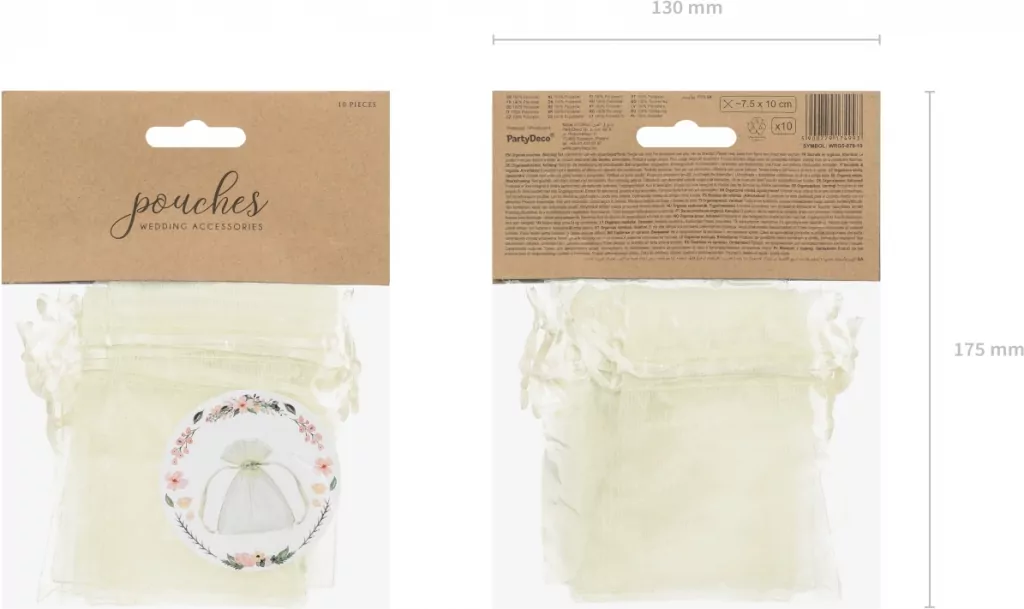 Woreczki z organzy kremowy 10cm - tantis.pl