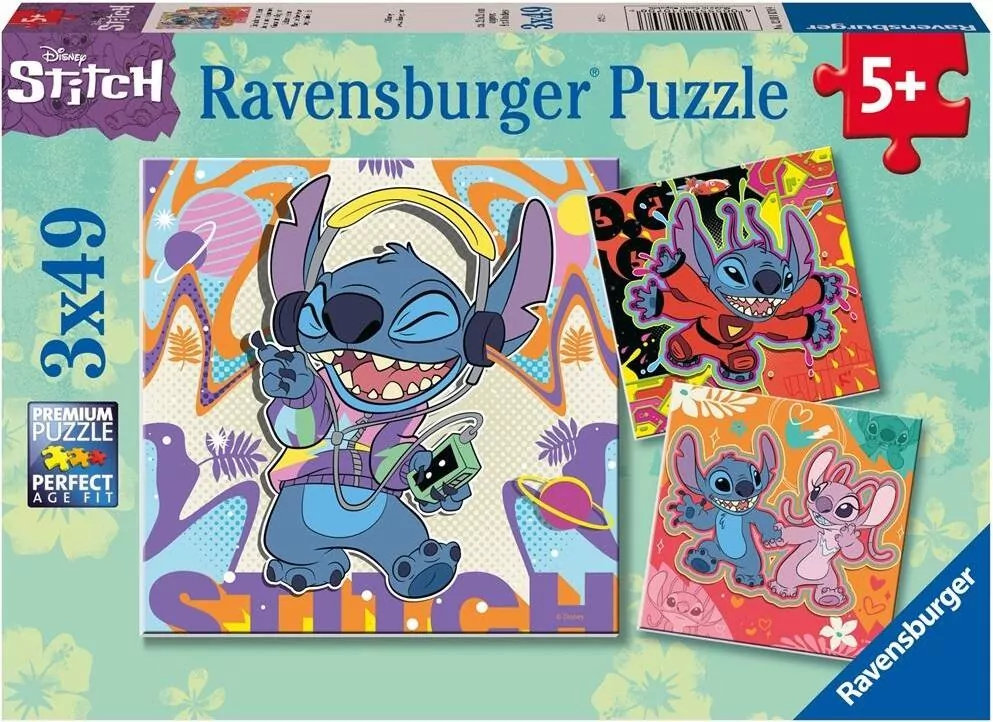 Puzzle 3x49, 2D. Disney Stitch - tantis.pl