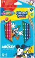 Kredki ołówkowe trójkątne Colorino Kids 13 kolorów 12 sztuk z temperówką Mickey - tantis.pl