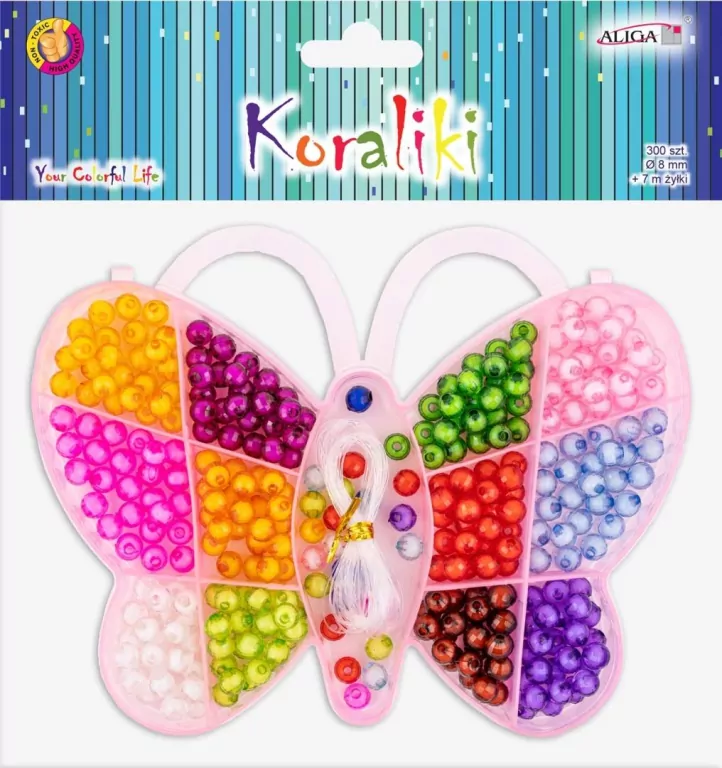Koraliki plastikowe motyl 8mm 300szt MIX - tantis.pl