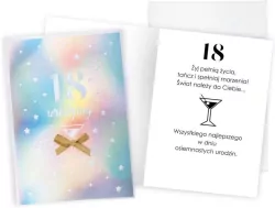 Karnet okolicznościowy. Urodziny 18. Kukartka
