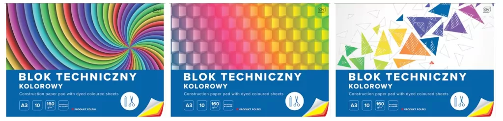 Blok techniczny kolorowy A3/10k. Mix 1 szt - tantis.pl