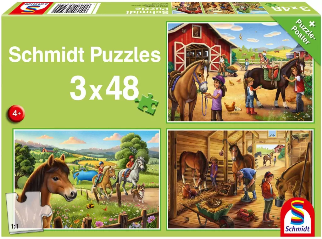 Puzzle 3x48. Konie - tantis.pl