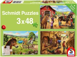 Puzzle 3x48. Konie