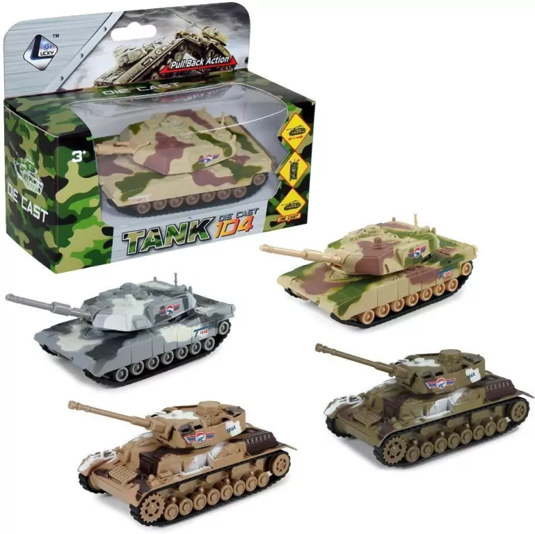 Czołg metalowy napęd pull back MIX - tantis.pl