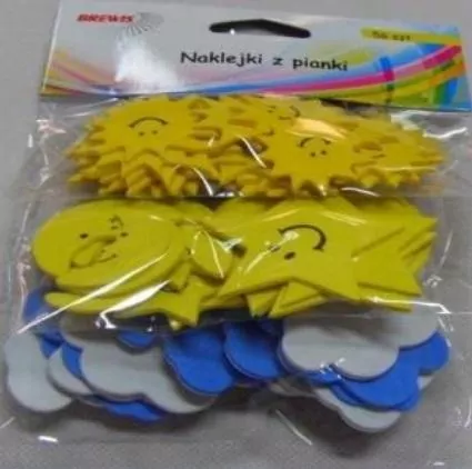 Naklejki z pianki pogoda, 56 sztuk - tantis.pl